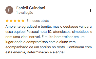 Avaliação do Google Meu Negócio por Fabili Guindani
