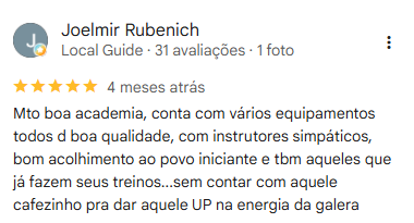 Avaliação do Google Meu Negócio por Joelmir Rubenich