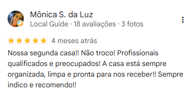 Avaliação do Google Meu Negócio por Mônica S. da Luz